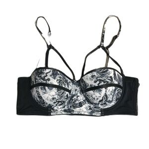 Morbid Threads Black & White Skull  Bra Size 36C Underwire Padded Goth Punk Rock